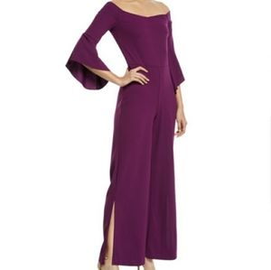Flutter-Sleeve Crepe Jumpsuit